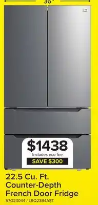 Leon's L2 Stainless Steel Counter-Depth French Door Refrigerator (22.48 Cu.Ft.) - LRQ23B4AST offer