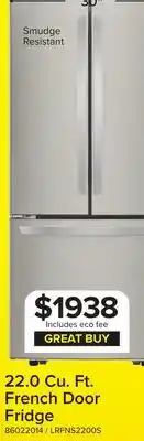 Leon's LG 30 Smudge Resistant Stainless Steel French Door Refrigerator (22 cu. ft.) - LRFNS2200S offer