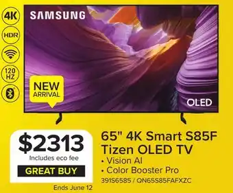 Leon's Samsung 65 4K Smart S85F Tizen OLED TV - QN65S85FAFXZC offer