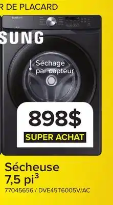 Leon's Samsung Sécheuse électrique 7,5 pi³ acier inoxydable noir DVE45T6005V/AC offer