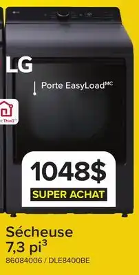 Leon's LG Sécheuse électrique 7,3 pi³ avec porte EasyLoadMC noir mat DLE8400BE offer