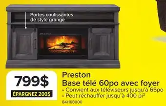 Leon's Preston Base télé avec foyer 59,75 po - anthracite offer