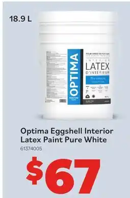 Matériaux Pont Masson Optima Eggshell Interior Latex Paint Pure White 18.9 L offer