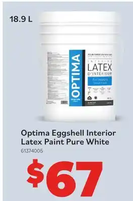 Matériaux Pont Masson Optima Eggshell Interior Latex Paint Pure White 18.9 L offer