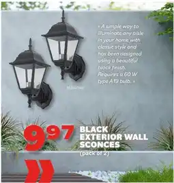 Matériaux Pont Masson Black Exterior Wall Light 2-Pack offer