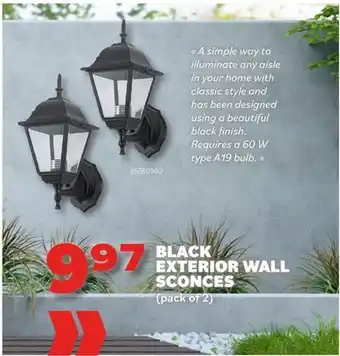 Matériaux Pont Masson Black Exterior Wall Light 2-Pack offer