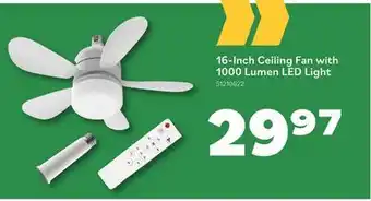 Matériaux Pont Masson 16-Inch Ceiling Fan with 1000 Lumen LED Light offer