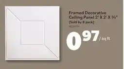 Matériaux Pont Masson Framed Decorative Ceiling Panel 2' X 2' X 1/4 offer