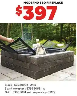 Matériaux Pont Masson MODERNO BBQ FIREPLACE offer