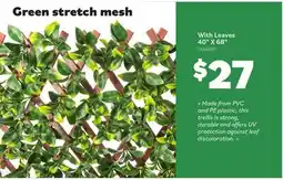 Matériaux Pont Masson Expandable Trellis with Leaves, 40 in. x 68 in., Green offer