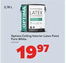 Matériaux Pont Masson Optima Ceiling Interior Latex Paint Pure White 3.78 L offer