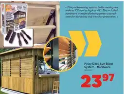 Matériaux Pont Masson Pylex Deck Sun Blind System - Hardware offer