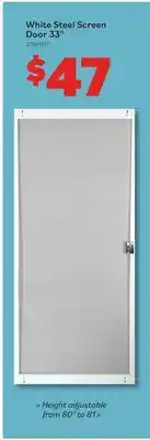 Matériaux Pont Masson Steel Screen Door 33, White offer