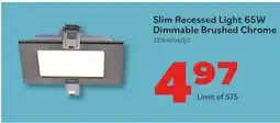 Matériaux Pont Masson Slim Recessed Light 65W Dimmable Brushed Chrome offer