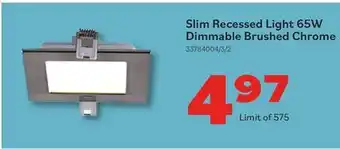Matériaux Pont Masson Slim Recessed Light 65W Dimmable Brushed Chrome offer