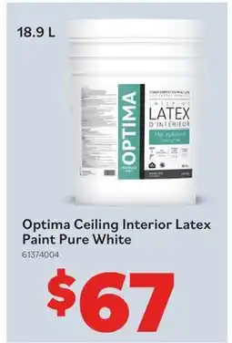 Matériaux Pont Masson Optima Ceiling Interior Latex Paint Pure White 18.9L offer
