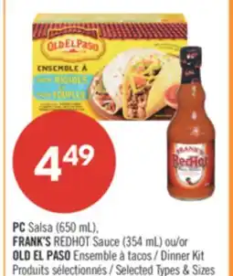 Pharmaprix PC Salsa (650 mL), FRANK'S REDHOT Sauce (354 mL) offer