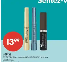Pharmaprix L'ORÉAL TELESCOPIC Mascara or INFALLIBLE BROWS Mascara offer