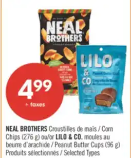 Pharmaprix NEAL BROTHERS Corn Chips 276 g or LILO & CO. Peanut Butter 96 g offer