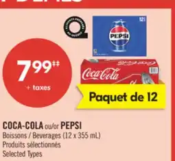 Pharmaprix COCA-COLA or PEPSI (12 x 355 mL) offer
