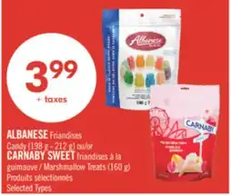 Pharmaprix ALBANESE Friandises Candy (198 g - 212 g) or CARNABY SWEET Marshmallow Treats (160 g) offer