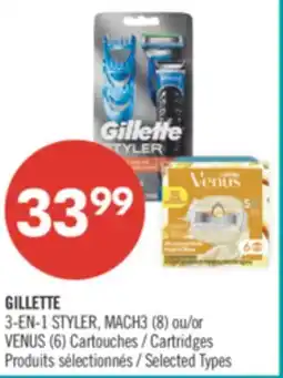 Pharmaprix GILLETTE 3-EN-1 STYLER, MACH3 (8) or VENUS (6) Cartridges offer