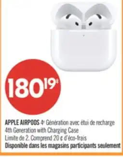 Pharmaprix APPLE AIRPODS 4th Generation with Charging Case offer