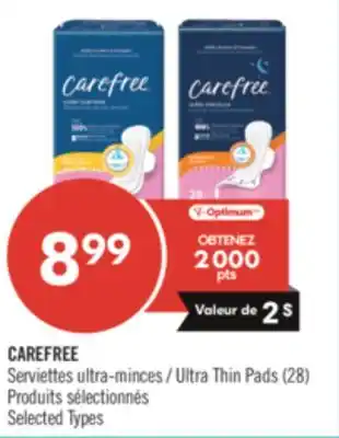 Pharmaprix CAREFREE Ultra Thin Pads offer
