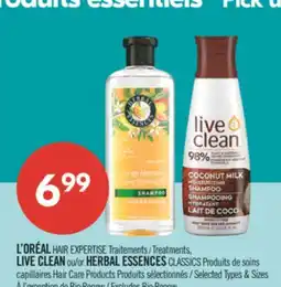 Pharmaprix L'ORÉAL HAIR EXPERTISE Treatments, LIVE CLEAN or HERBAL ESSENCES CLASSICS Hair Care Products offer