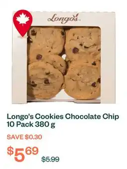 Voilà Longo's Cookies Chocolate Chip 10 Pack 380 g offer