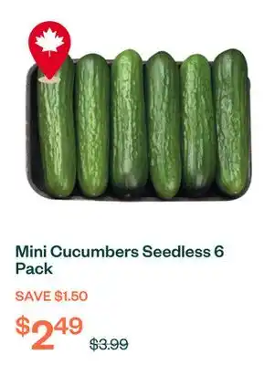 Voilà Mini Cucumbers Seedless 6 Pack offer