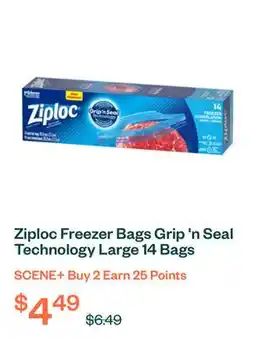Voilà Ziploc Freezer Bags Grip 'n Seal Technology Large 14 Bags offer