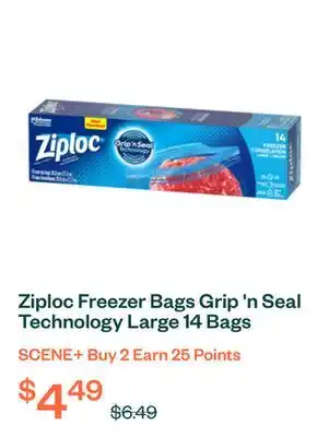 Voilà Ziploc Freezer Bags Grip 'n Seal Technology Large 14 Bags offer