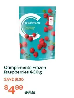 Voilà Compliments Frozen Raspberries 400 g offer