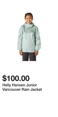 Sport Chek Helly Hansen Junior Vancouver Rain Jacket offer