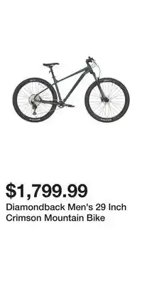 Sport Chek Diamondback Men's 29 Inch Crimson Mountain Bike offer