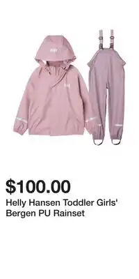 Sport Chek Helly Hansen Toddler Girls' Bergen PU Rainset offer