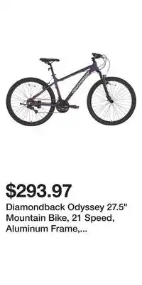 Sport Chek Diamondback Odyssey 27.5 Mountain Bike, 21 Speed, Aluminum Frame, V-Brakes, Hardtail offer