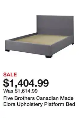 TSC Stores Five Brothers Canadian Made Elora Upholstery Platform Bed offer