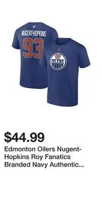 Sport Chek Edmonton Oilers Nugent-Hopkins Roy Fanatics Branded Navy Authentic Stack Name and Number T-Shirt offer