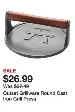 TSC Stores Outset Grillware Round Cast Iron Grill Press offer