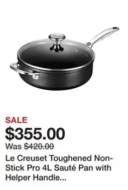 TSC Stores Le Creuset Toughened Non-Stick Pro 4L Sauté Pan with Helper Handle and Lid offer