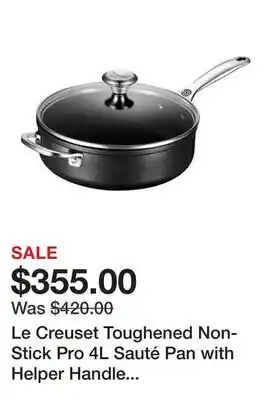 TSC Stores Le Creuset Toughened Non-Stick Pro 4L Sauté Pan with Helper Handle and Lid offer