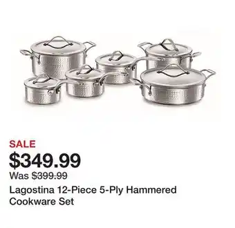 TSC Stores Lagostina 12-Piece 5-Ply Hammered Cookware Set offer