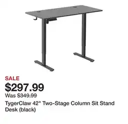 TSC Stores TygerClaw 42 Two-Stage Column Sit Stand Desk (black) offer