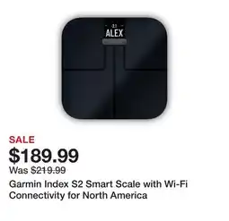 TSC Stores Garmin Index S2 Smart Scale with Wi-Fi Connectivity for North America offer