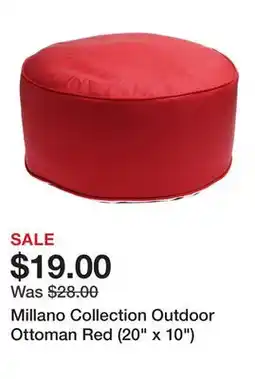 TSC Stores Millano Collection Outdoor Ottoman Red (20 x 10) offer