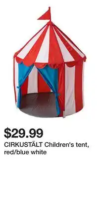 IKEA CIRKUSTÄLT Children's tent, red/blue white offer