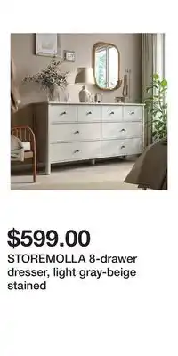 IKEA STOREMOLLA 8-drawer dresser, light gray-beige stained offer