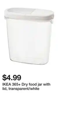 IKEA IKEA 365+ Dry food jar with lid, transparent/white offer